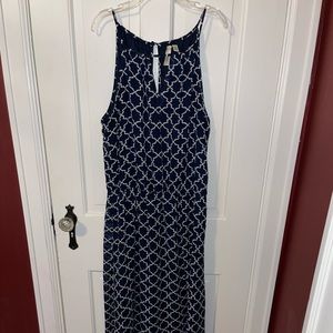 Navy maxi dress.